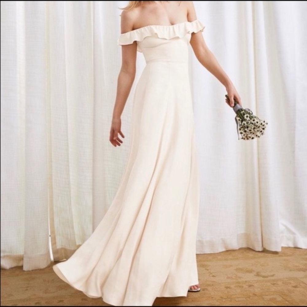 NWT Reformation “Verbena” white off the shoulder dress